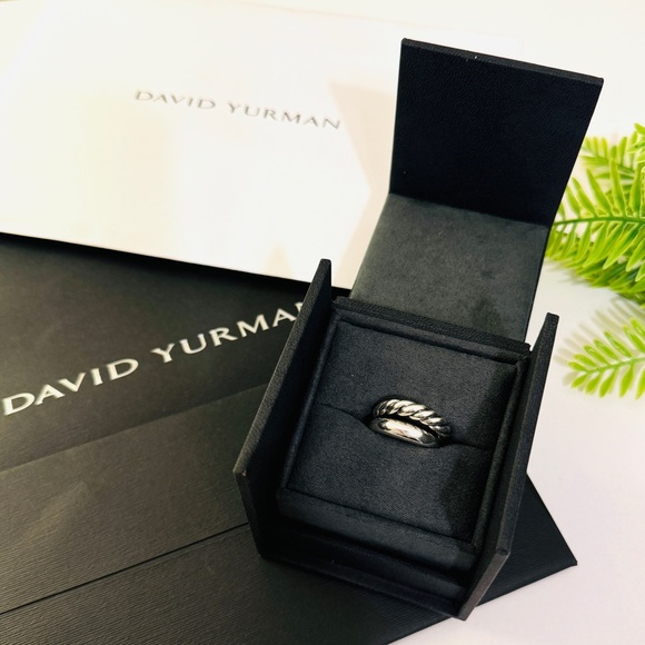 DAVID YURMAN Pure Form Sterling Silver Stackable Ring Set Sz 6 - Picture 14 of 16